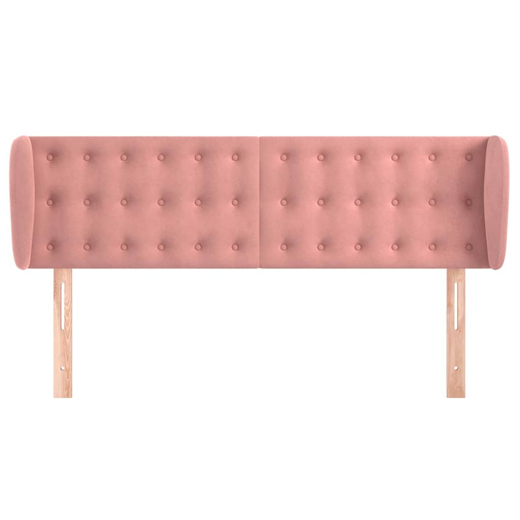 Kopfteil mit Ohren Rosa 147x23x78/88 cm Samt