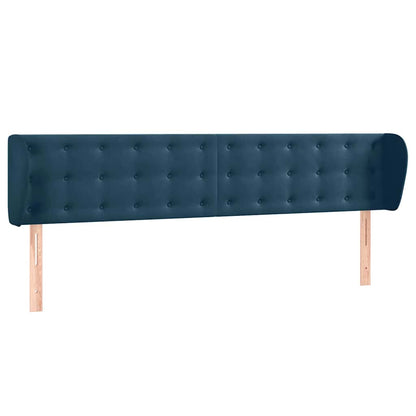 Kopfteil mit Ohren Dunkelblau 163x23x78/88 cm Samt
