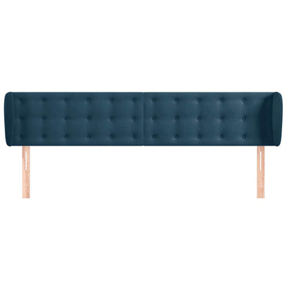 Kopfteil mit Ohren Dunkelblau 163x23x78/88 cm Samt