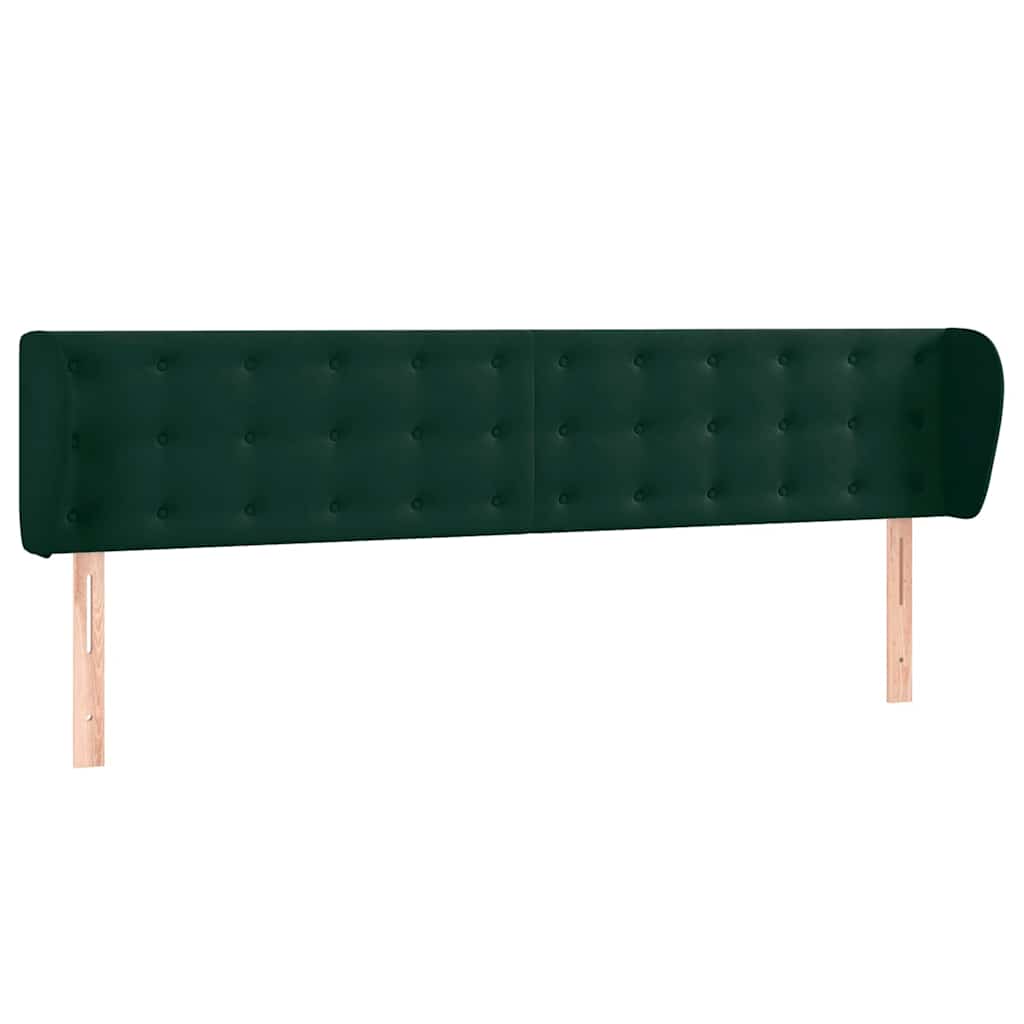 Kopfteil mit Ohren Dunkelgrün 203x23x78/88 cm Samt