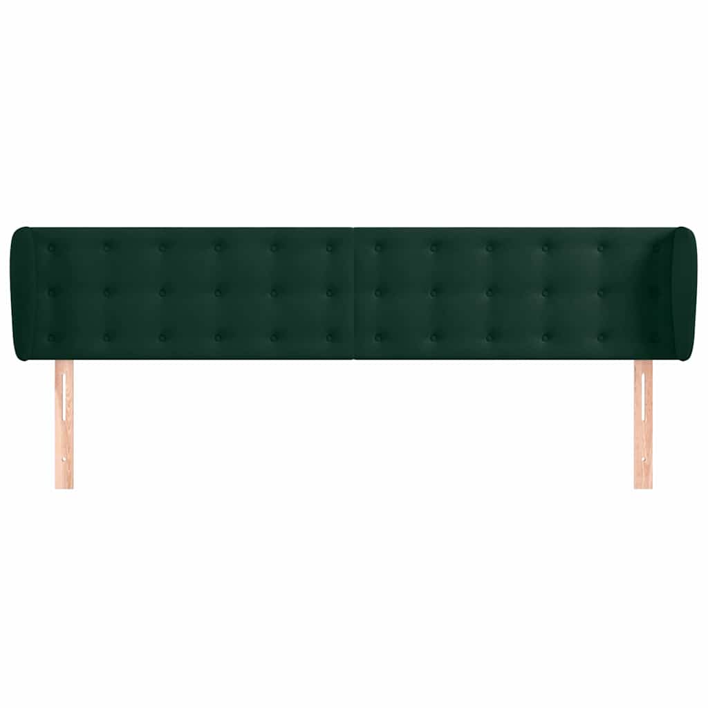 Kopfteil mit Ohren Dunkelgrün 203x23x78/88 cm Samt