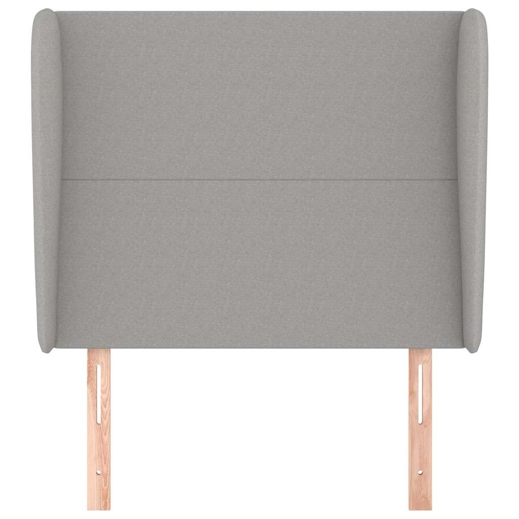 Kopfteil mit Ohren Hellgrau 93x23x118/128 cm Stoff