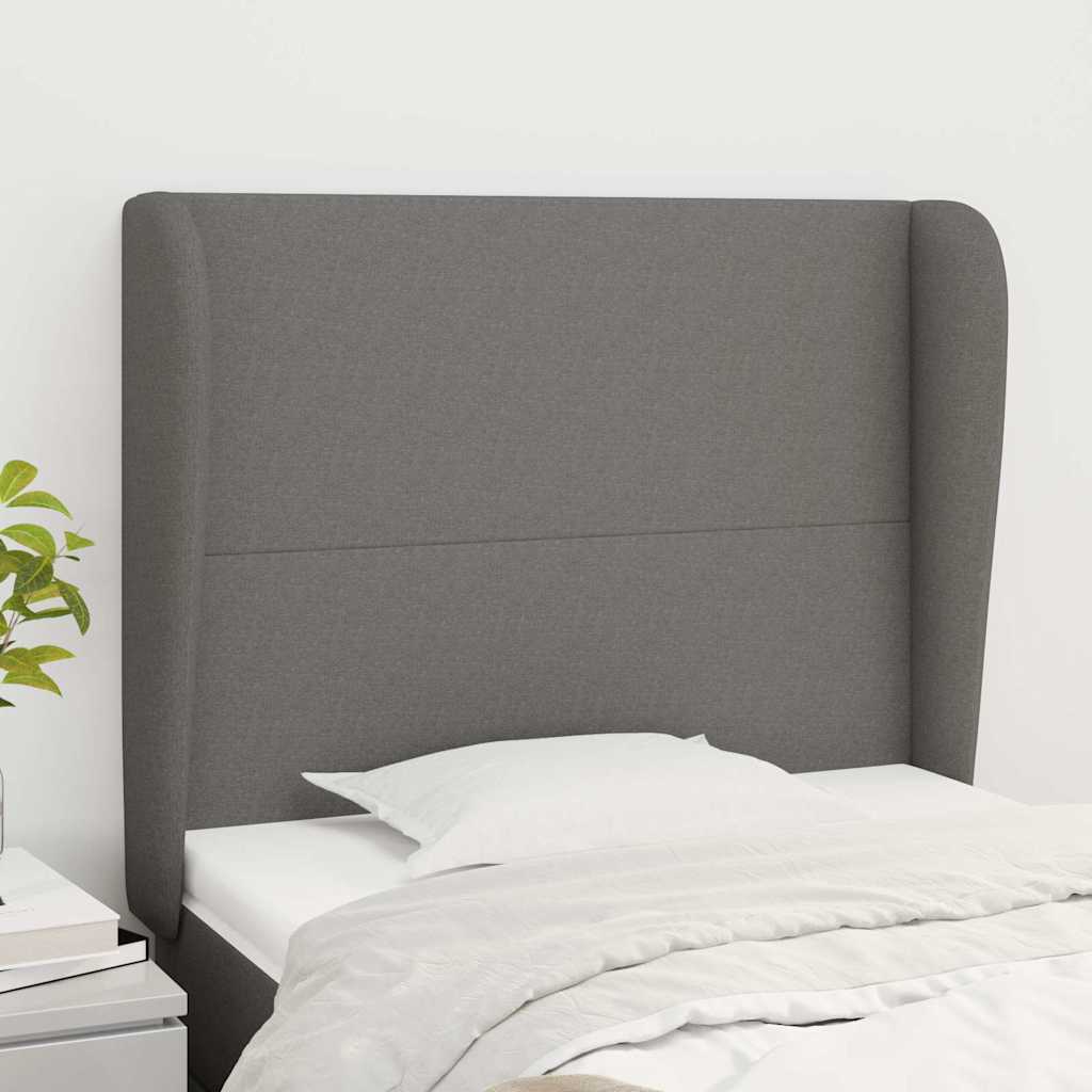 Kopfteil mit Ohren Dunkelgrau 93x23x118/128 cm Stoff