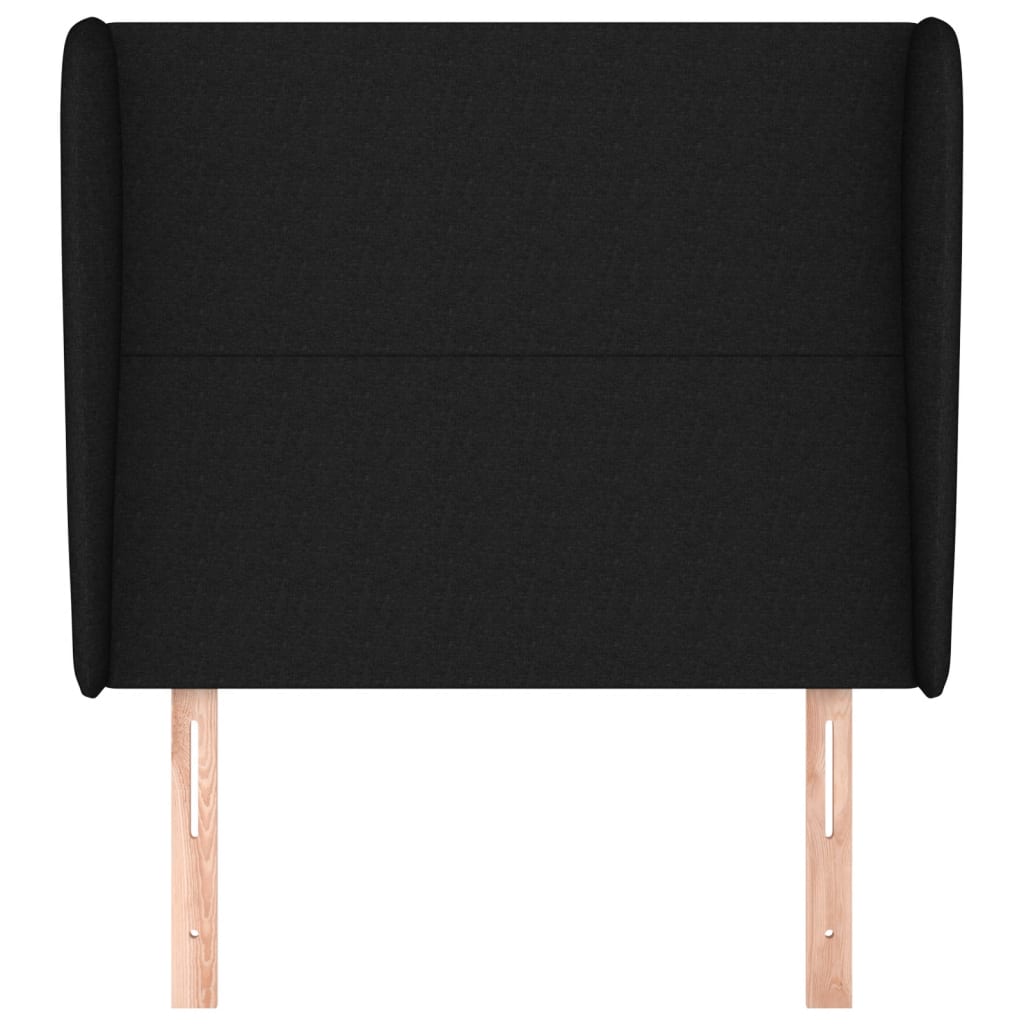 Kopfteil mit Ohren Schwarz 93x23x118/128 cm Stoff