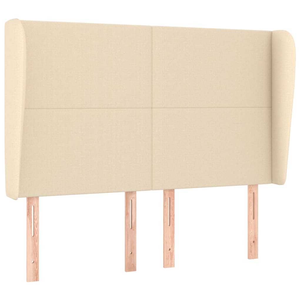 Kopfteil mit Ohren Creme 147x23x118/128 cm Stoff