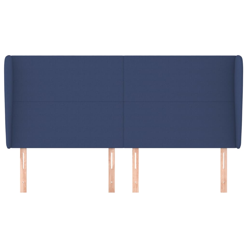 Kopfteil mit Ohren Blau 163x23x118/128 cm Stoff