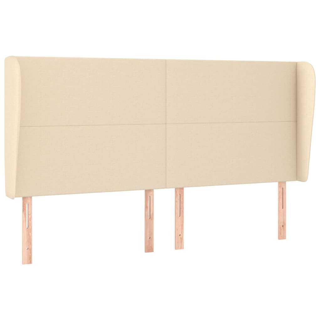 Kopfteil mit Ohren Creme 183x23x118/128 cm Stoff