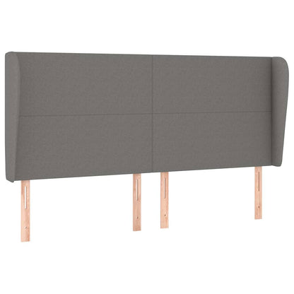 Kopfteil mit Ohren Dunkelgrau 203x23x118/128 cm Stoff