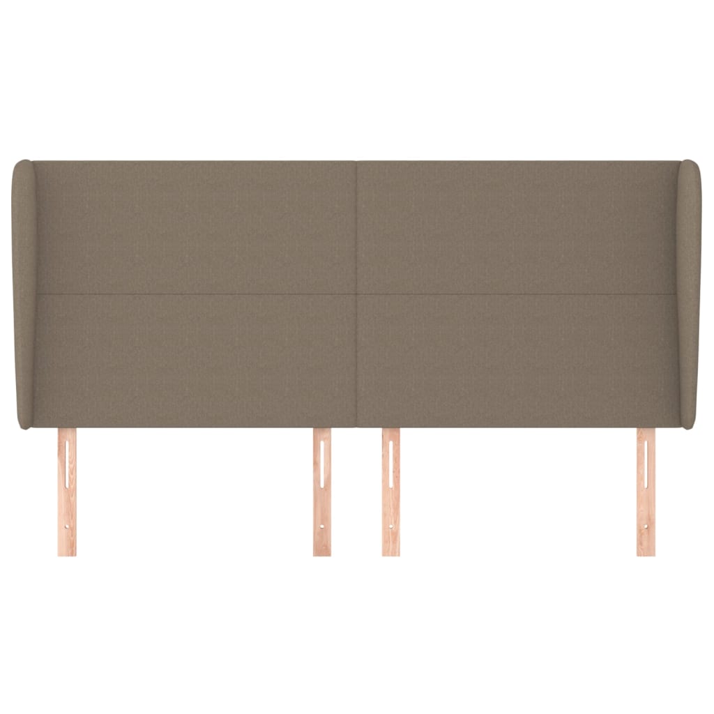Kopfteil mit Ohren Taupe 203x23x118/128 cm Stoff