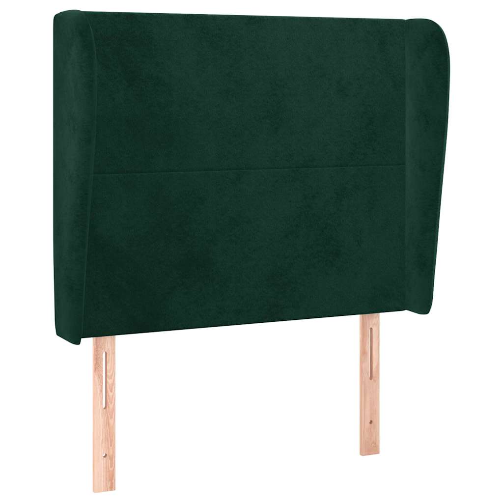 Kopfteil mit Ohren Dunkelgrün 83x23x118/128 cm Samt