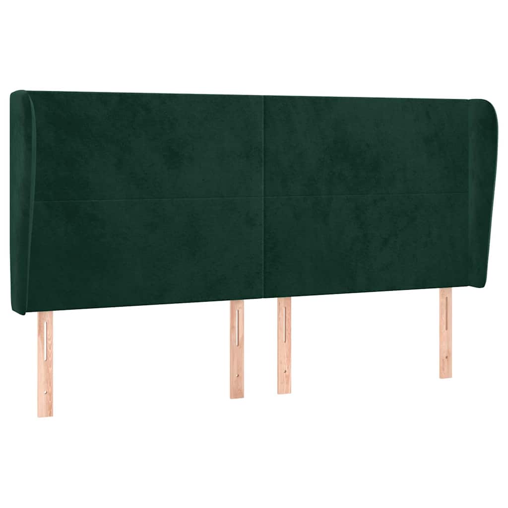 Kopfteil mit Ohren Dunkelgrün 163x23x118/128 cm Samt
