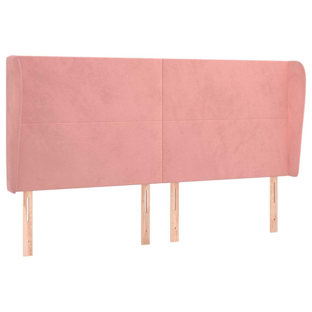 Kopfteil mit Ohren Rosa 203x23x118/128 cm Samt
