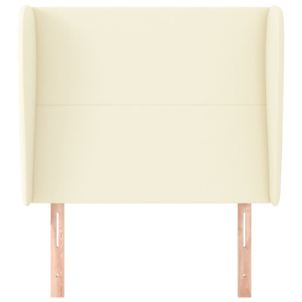 Kopfteil mit Ohren Creme 83x23x118/128 cm Kunstleder