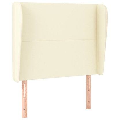 Kopfteil mit Ohren Creme 93x23x118/128 cm Kunstleder