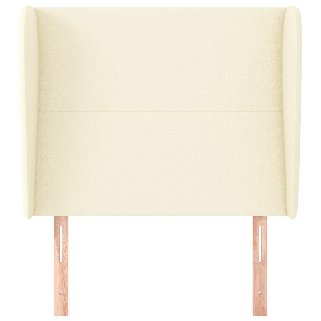 Kopfteil mit Ohren Creme 93x23x118/128 cm Kunstleder