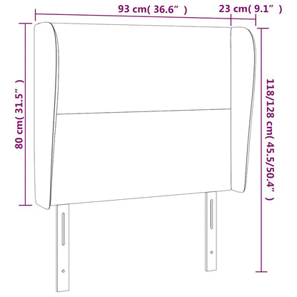 Kopfteil mit Ohren Creme 93x23x118/128 cm Kunstleder