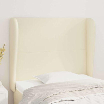Kopfteil mit Ohren Creme 93x23x118/128 cm Kunstleder