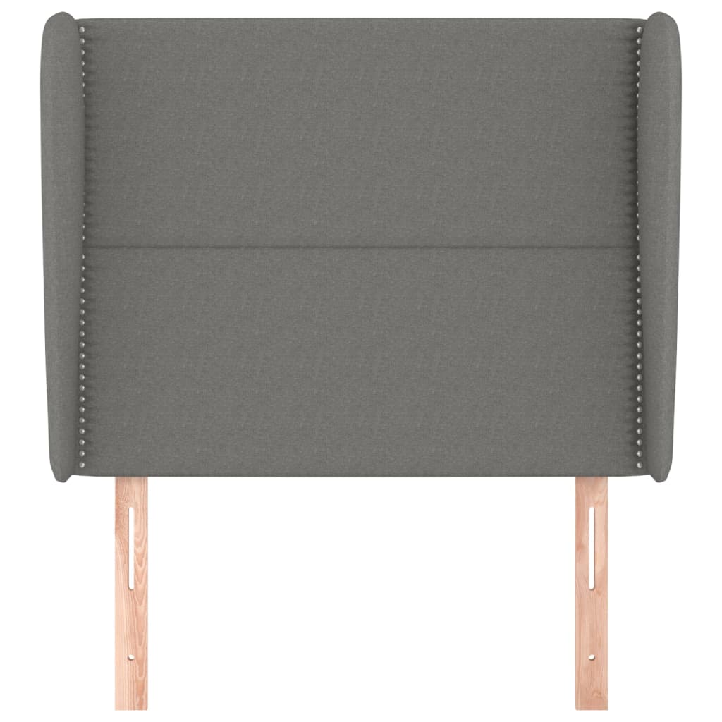 Kopfteil mit Ohren Dunkelgrau 103x23x118/128 cm Stoff