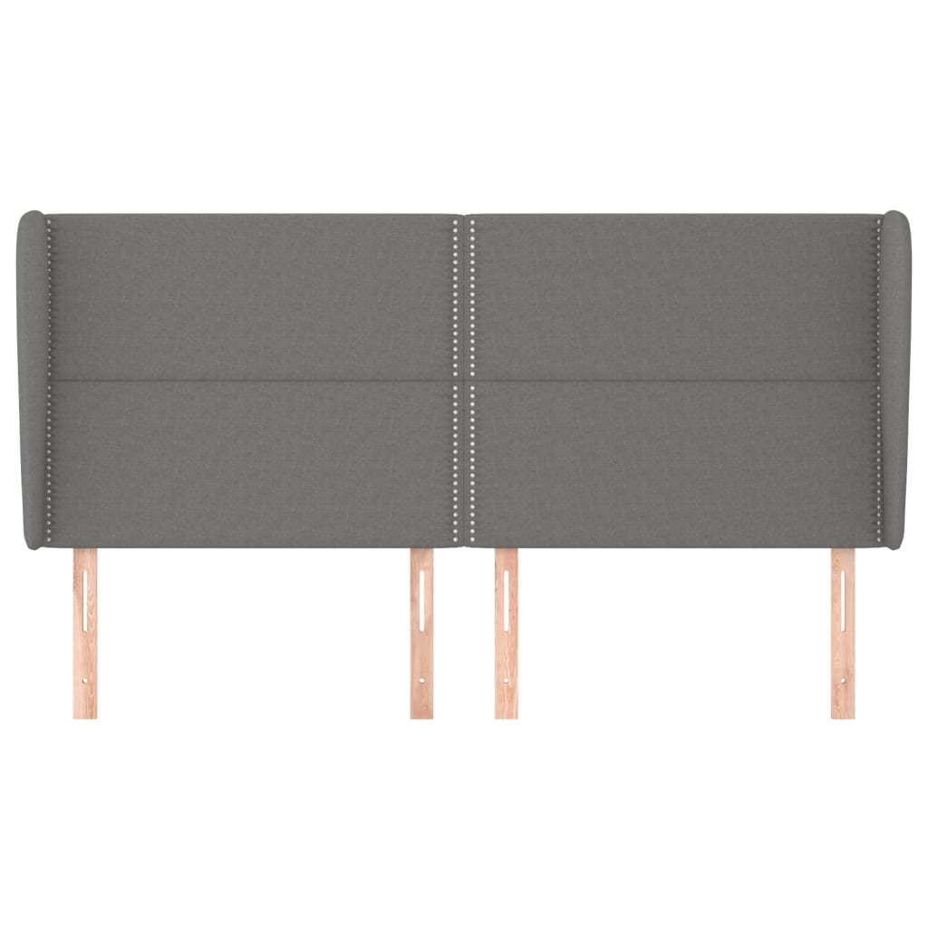 Kopfteil mit Ohren Dunkelgrau 183x23x118/128 cm Stoff