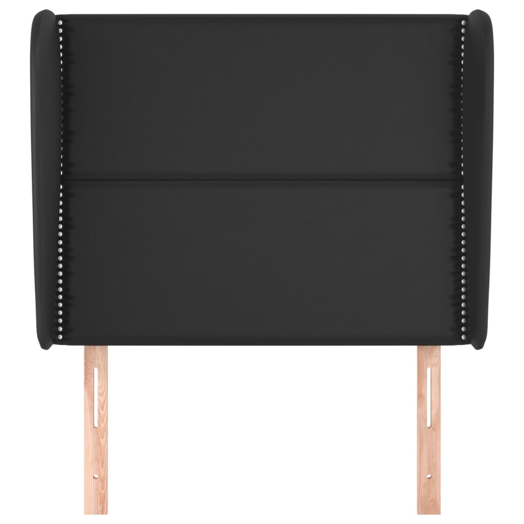 Kopfteil mit Ohren Schwarz 103x23x118/128 cm Kunstleder