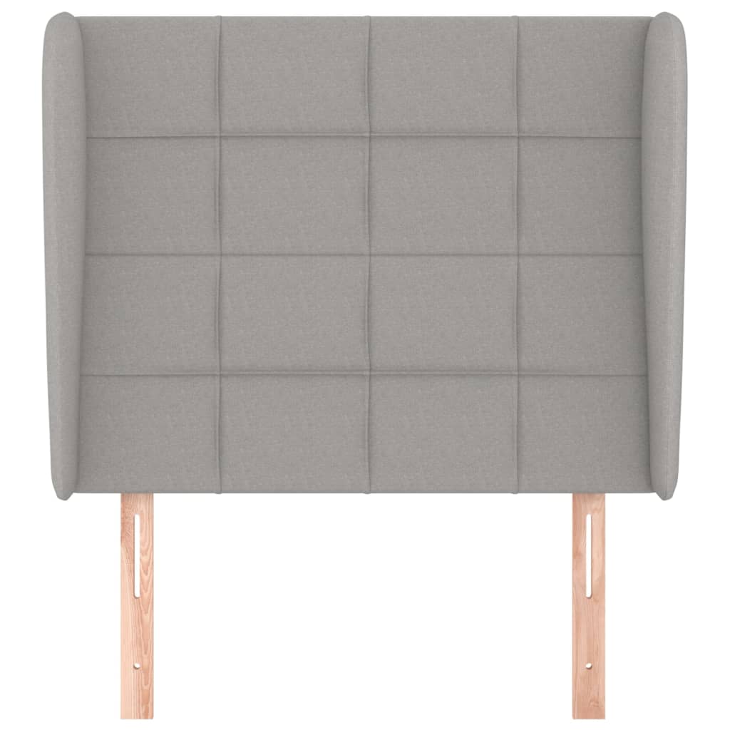 Kopfteil mit Ohren Hellgrau 83x23x118/128 cm Stoff