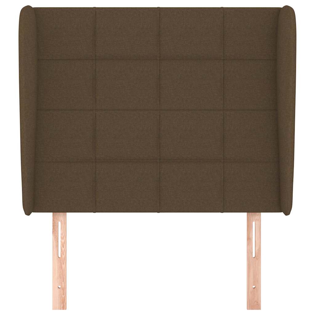 Kopfteil mit Ohren Dunkelbraun 83x23x118/128 cm Stoff
