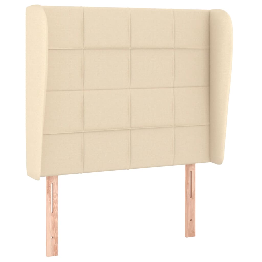 Kopfteil mit Ohren Creme 83x23x118/128 cm Stoff