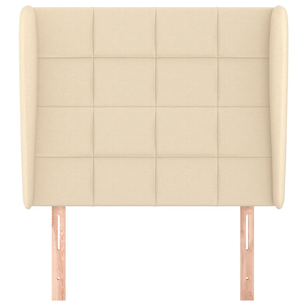 Kopfteil mit Ohren Creme 83x23x118/128 cm Stoff
