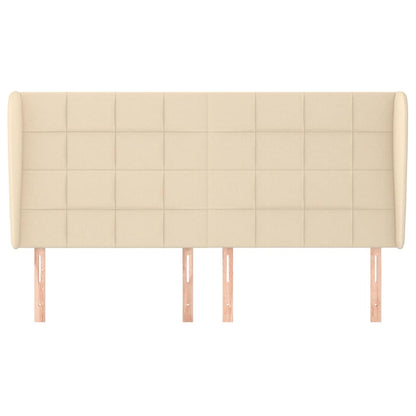 Kopfteil mit Ohren Creme 163x23x118/128 cm Stoff
