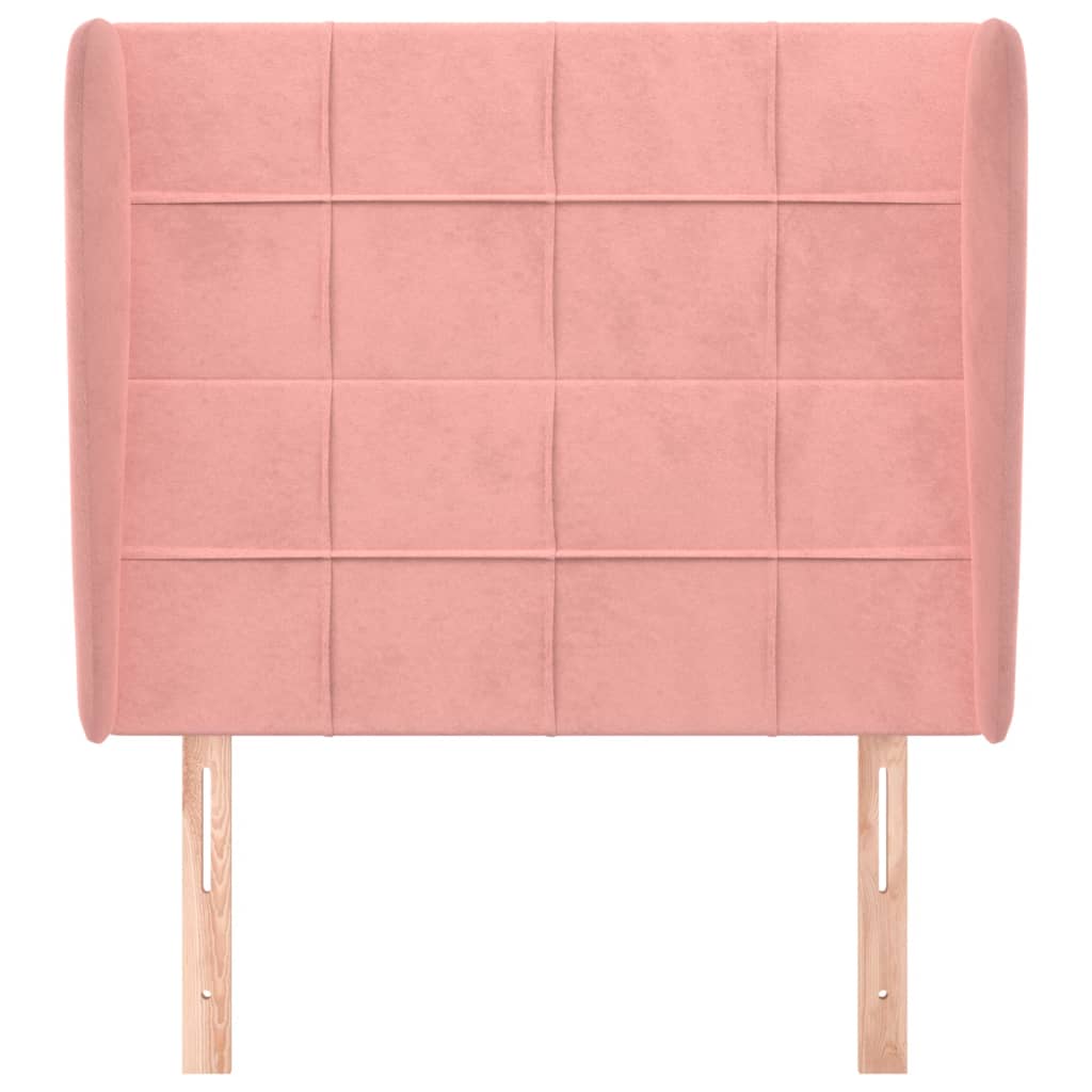 Kopfteil mit Ohren Rosa 93x23x118/128 cm Samt