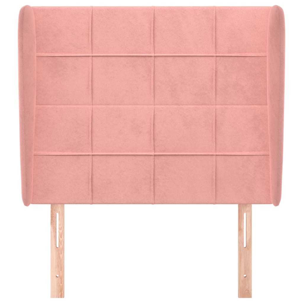 Kopfteil mit Ohren Rosa 103x23x118/128 cm Samt