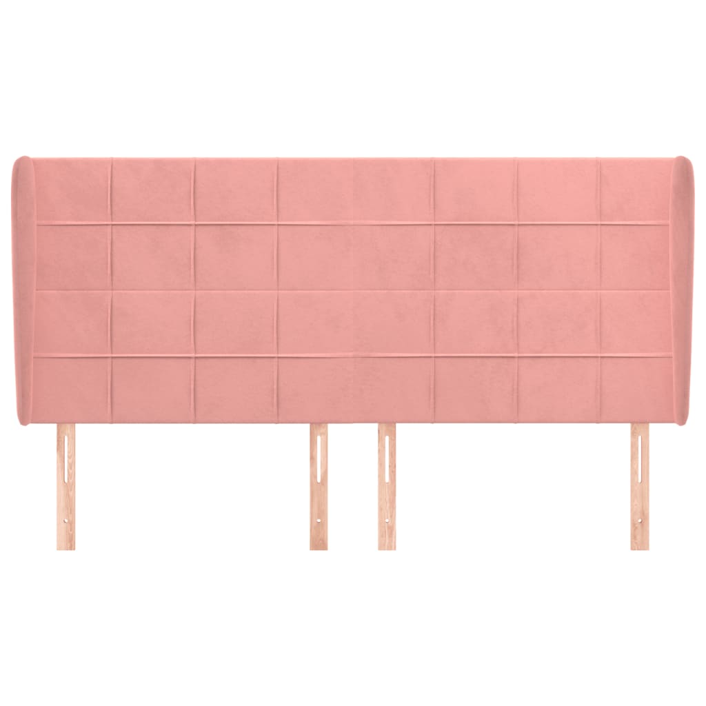 Kopfteil mit Ohren Rosa 163x23x118/128 cm Samt