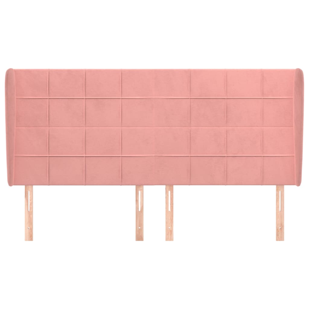 Kopfteil mit Ohren Rosa 203x23x118/128 cm Samt