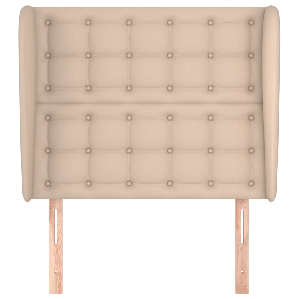 Kopfteil mit Ohren Cappuccino-Braun 83x23x118/128 cm Kunstleder