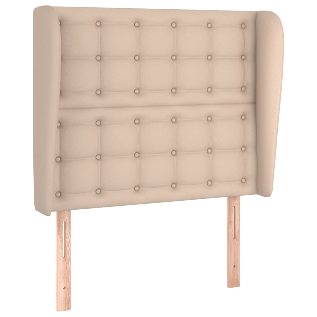 Kopfteil mit Ohren Cappuccino-Braun 93x23x118/128 cm Kunstleder