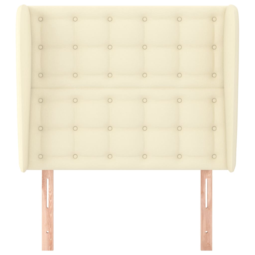 Kopfteil mit Ohren Creme 103x23x118/128 cm Kunstleder