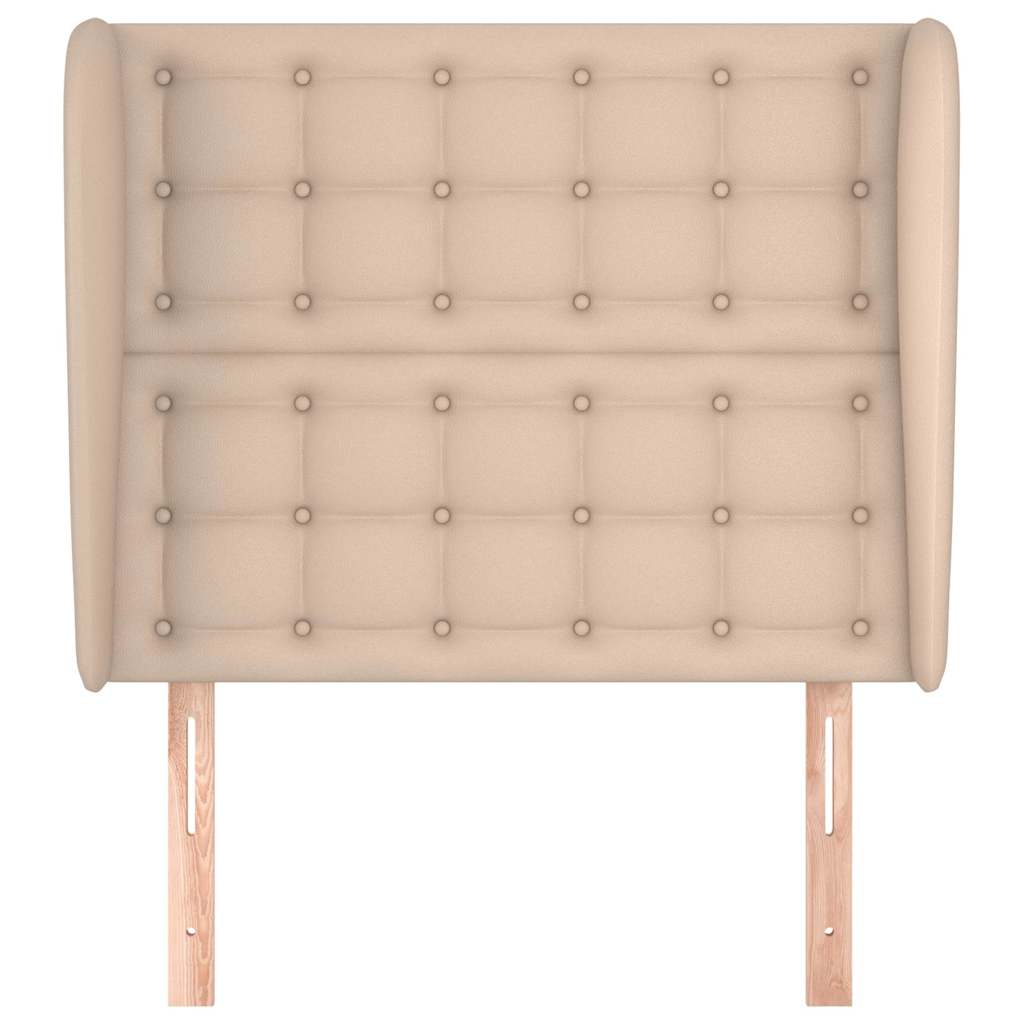 Kopfteil mit Ohren Cappuccino-Braun 103x23x118/128cm Kunstleder