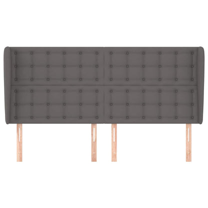 Kopfteil mit Ohren Grau 163x23x118/128 cm Kunstleder