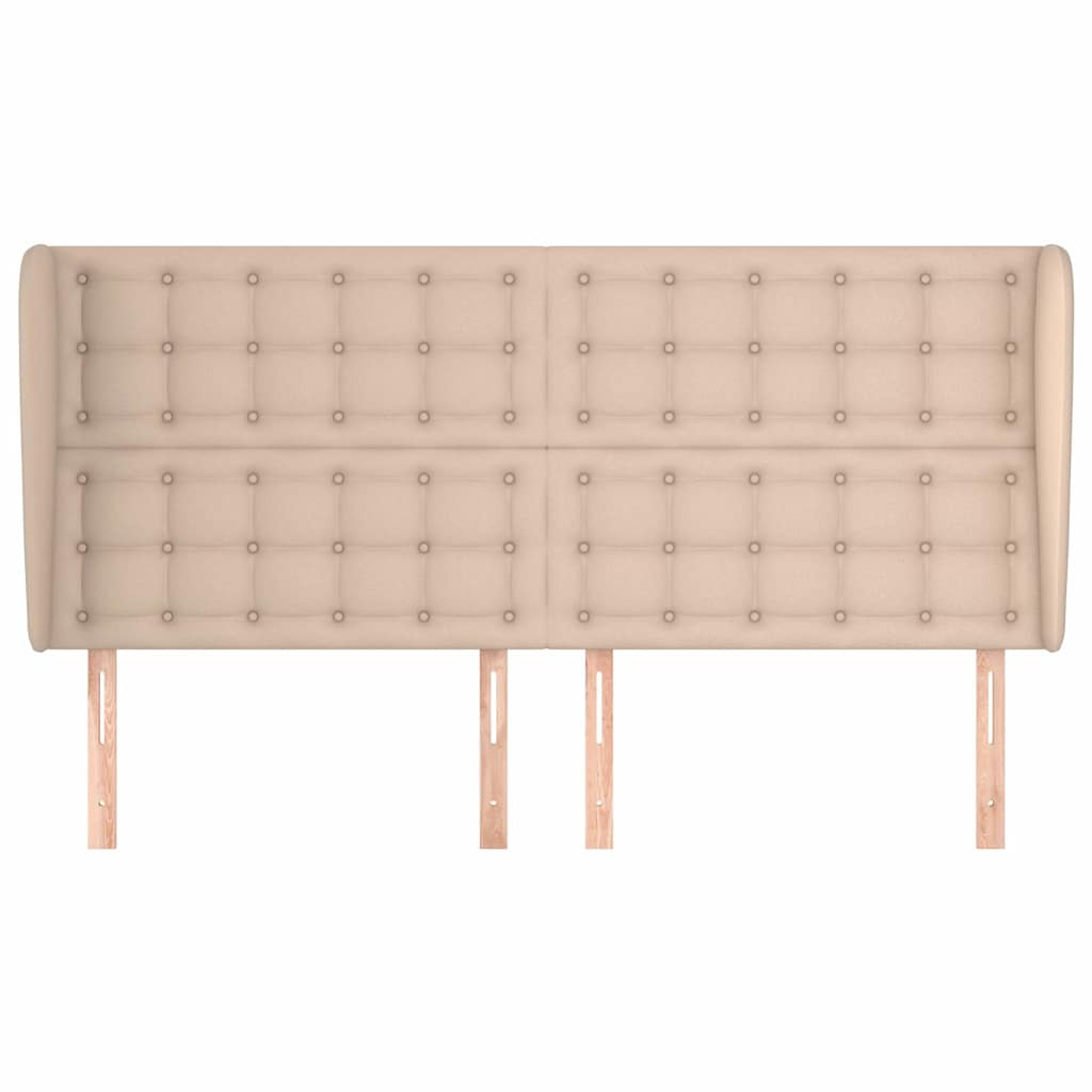Kopfteil mit Ohren Cappuccino-Braun 183x23x118/128cm Kunstleder