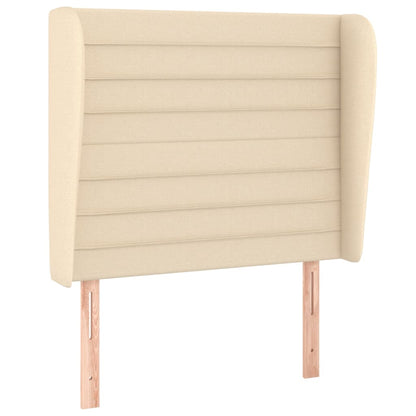 Kopfteil mit Ohren Creme 83x23x118/128 cm Stoff