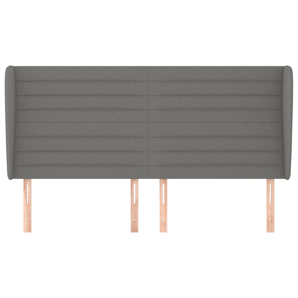 Kopfteil mit Ohren Dunkelgrau 183x23x118/128 cm Stoff
