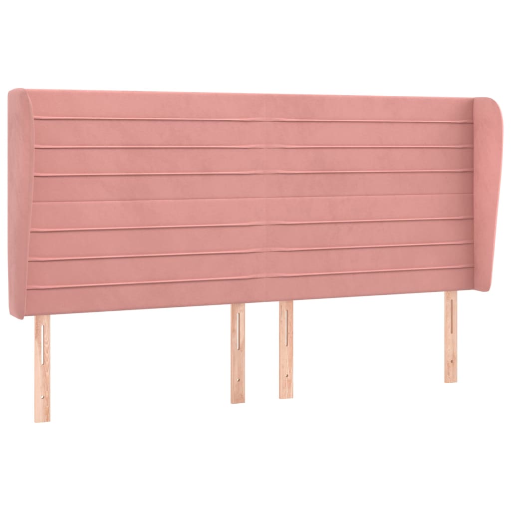 Kopfteil mit Ohren Rosa 163x23x118/128 cm Samt