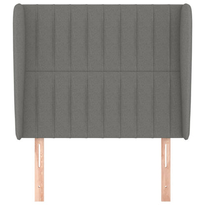 Kopfteil mit Ohren Dunkelgrau 103x23x118/128 cm Stoff
