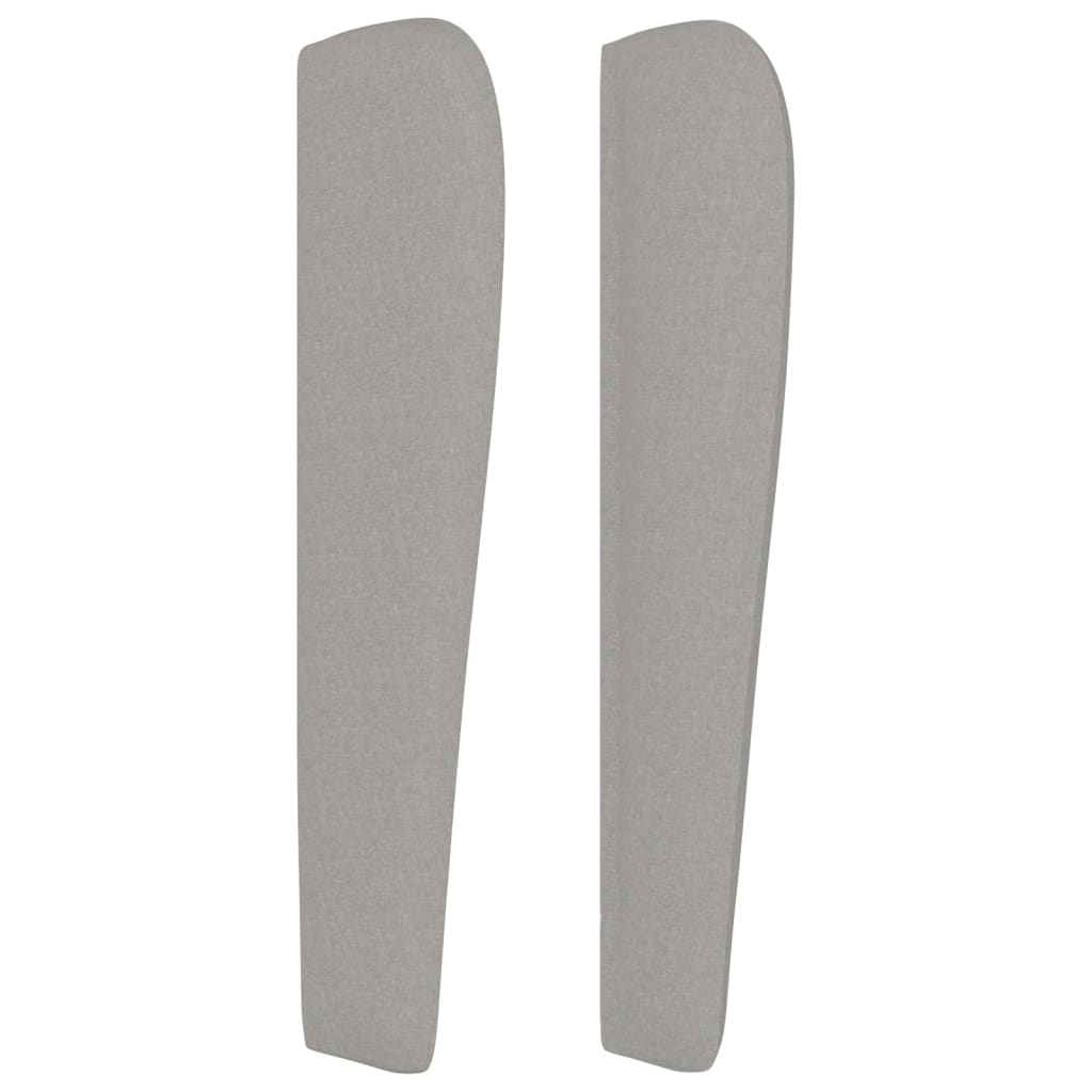 Kopfteil mit Ohren Hellgrau 147x23x118/128 cm Stoff