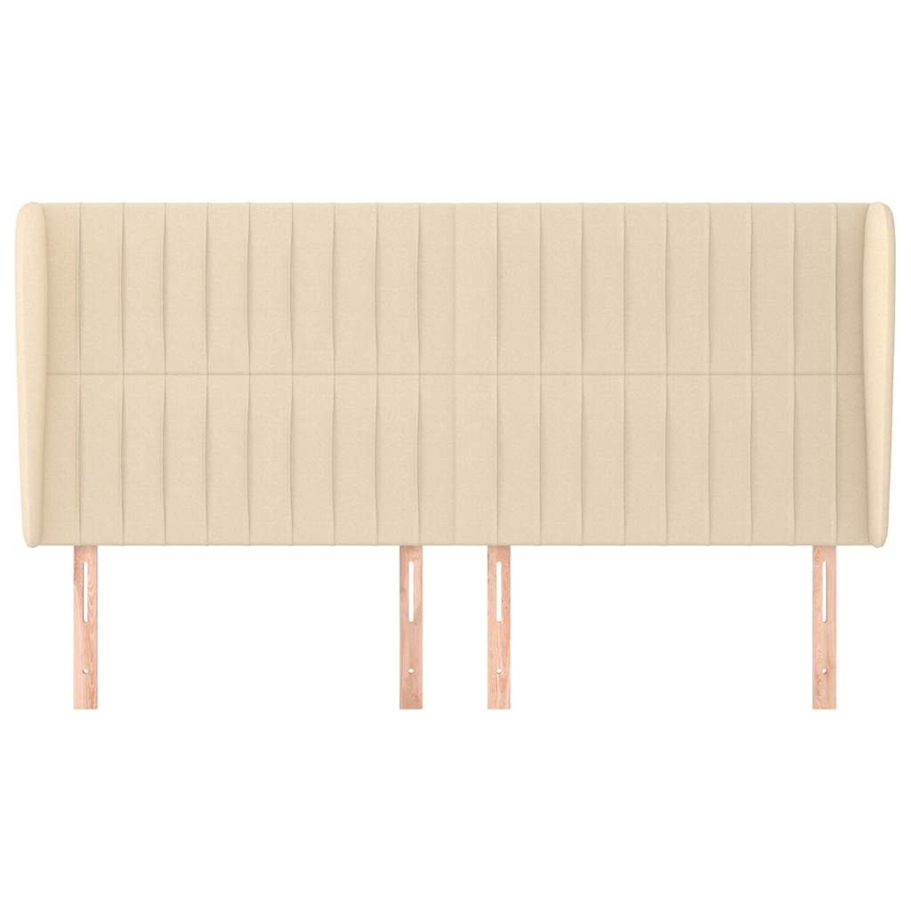 Kopfteil mit Ohren Creme 183x23x118/128 cm Stoff
