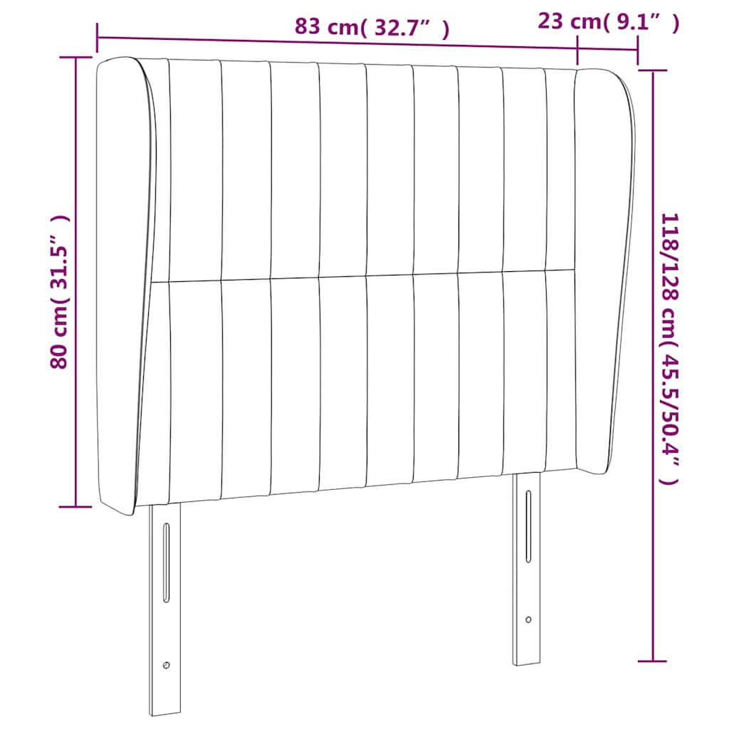 Kopfteil mit Ohren Dunkelgrün 83x23x118/128 cm Samt