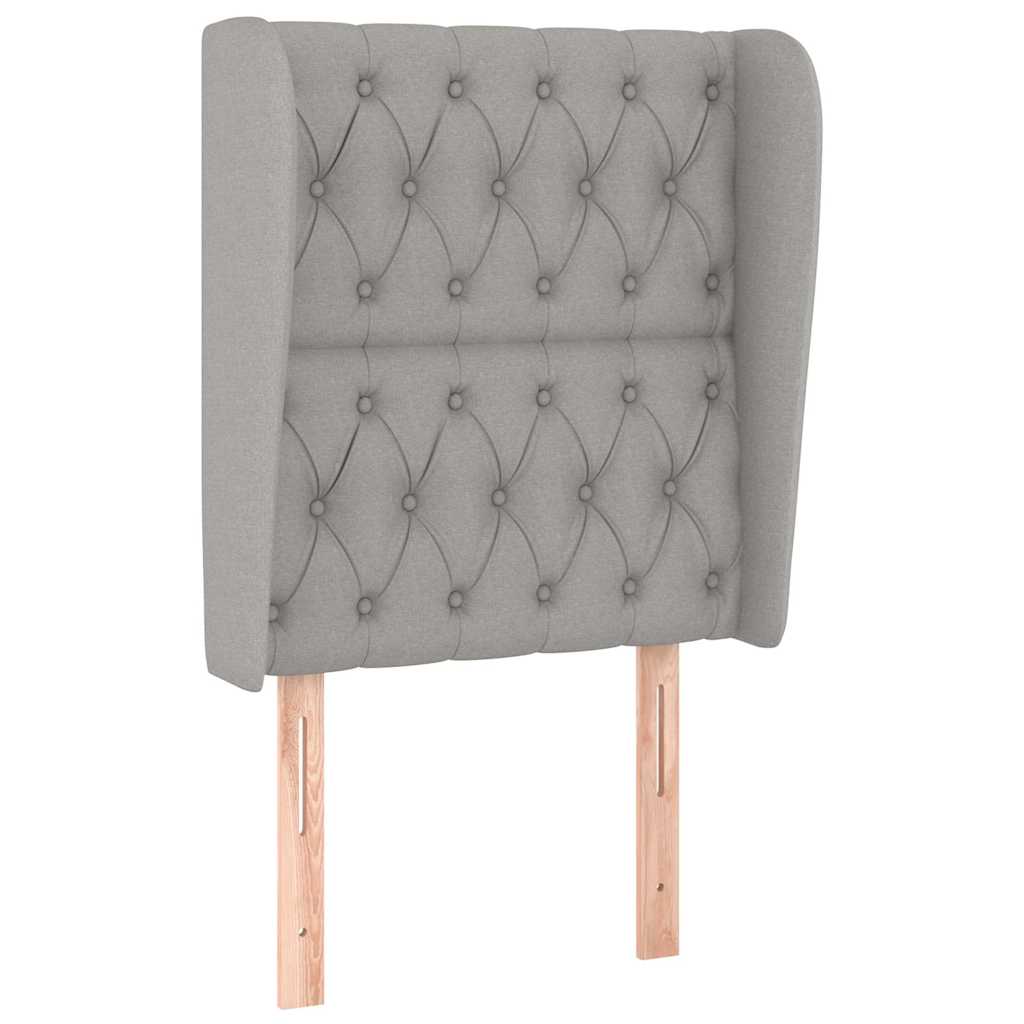 Kopfteil mit Ohren Hellgrau 83x23x118/128 cm Stoff