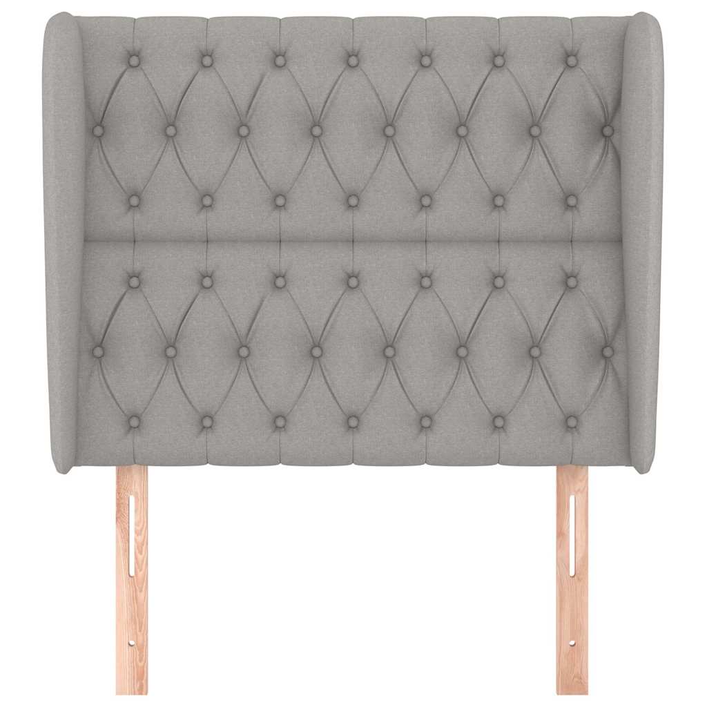 Kopfteil mit Ohren Hellgrau 103x23x118/128 cm Stoff