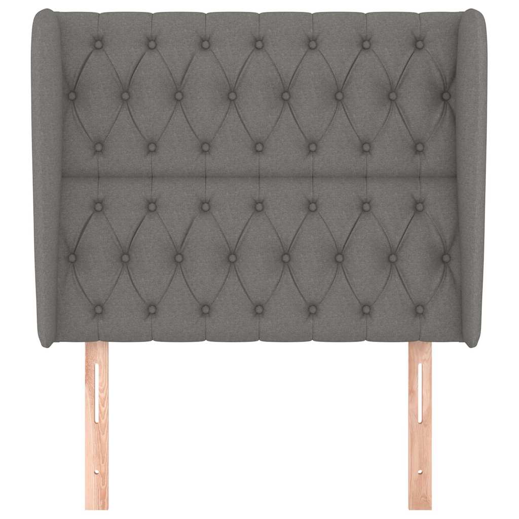 Kopfteil mit Ohren Dunkelgrau 103x23x118/128 cm Stoff