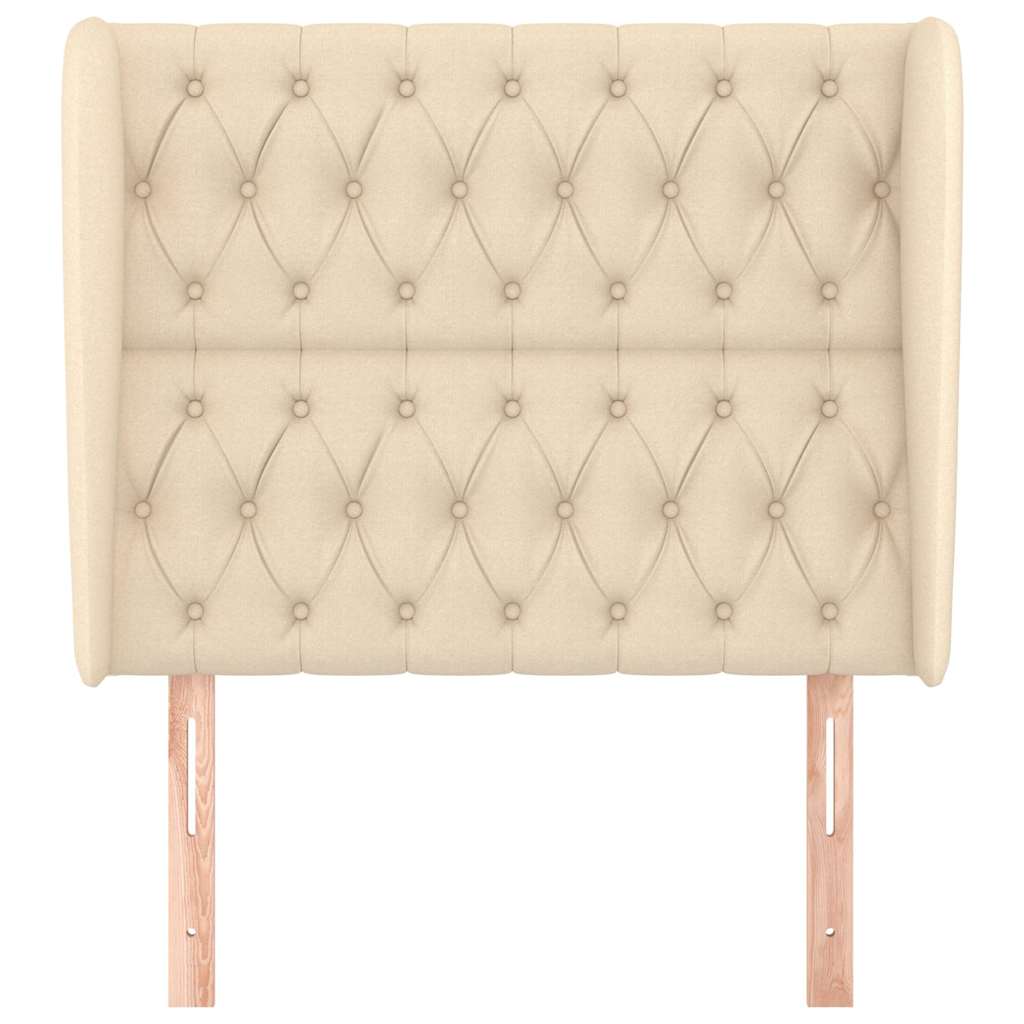 Kopfteil mit Ohren Creme 103x23x118/128 cm Stoff